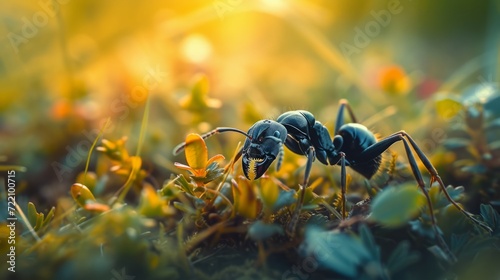 ant in the grass.