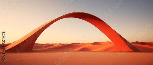 Surreal Archway Over Desert Dunes