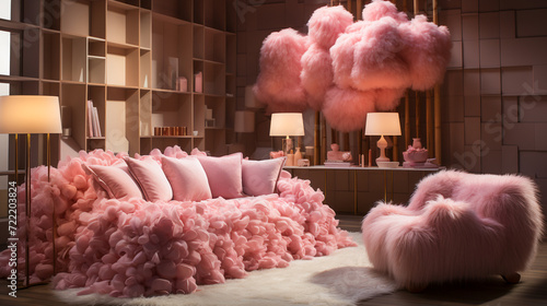 Pink Fantasy Haven. Fantasy Fairytale Bedroom. Girly Glamour Sanctuary.