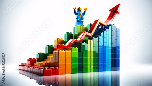 Histogramme de courbe de croissance . Image idéale pour concept de motivation , compétition, réussite et succès