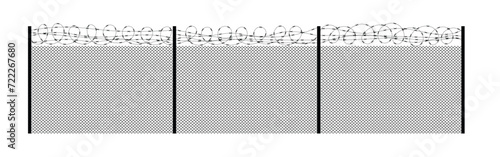 Prison Wired Metal Fence with Barbed Wire. Fences and borders concept vector art