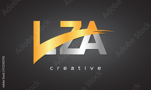 LZA Creative letter logo Desing with cutted 