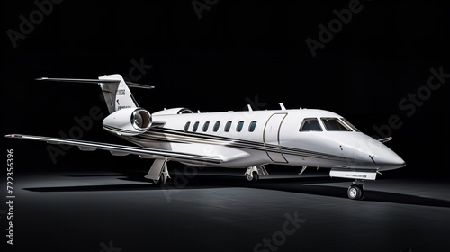 Elegant Private Jet Parked on Tarmac Ready for Takeoff - AI Generated