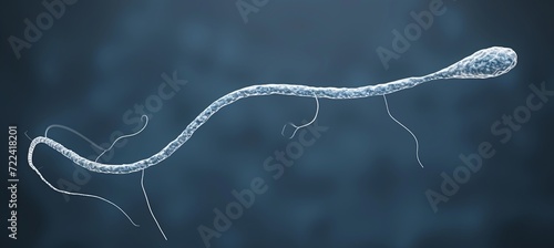 Exploration of human sperm cells under microscope, medical research and fertility concept