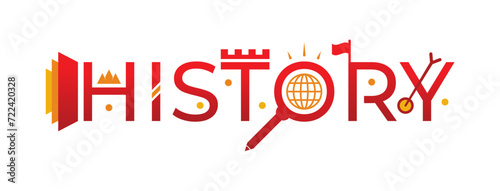 history word logo. vector history word and history symbols