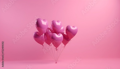 Pinke Luftballons in Form von Herzen (KI-/AI-generiert)