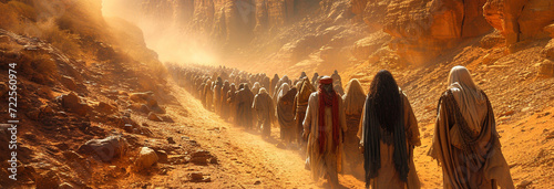 Exodus from Egypt, Moses leads the people of Israel in the desert