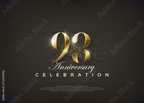 Fancy number 93rd to celebrate 13th birthday. Premium vector for poster, banner, celebration greeting.