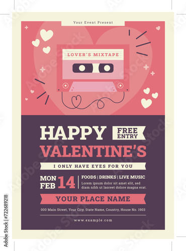 valentines day vertical poster template