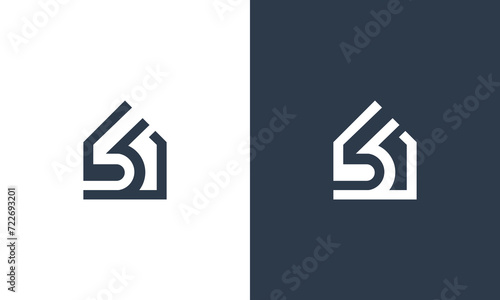 initial B build logo design vector