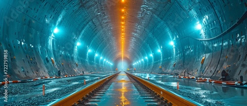 Amsterdam's north-south subway line is currently building a subway tunnel. with the subway line's concrete floor