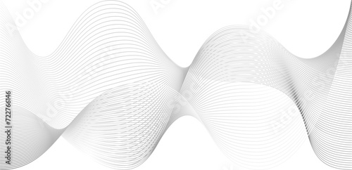 Wind line abstract undulate waves, circle pattern vector background. Tech science certificate or sound air flow graphic elements. Connected swirl geometry.