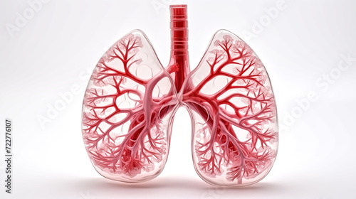 lungs anatomy plastic science miniature model, white background