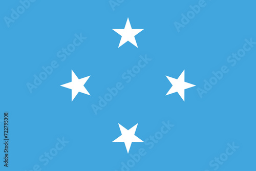 Flags of Micronesia. Flat element design. National Flag. White isolated background 