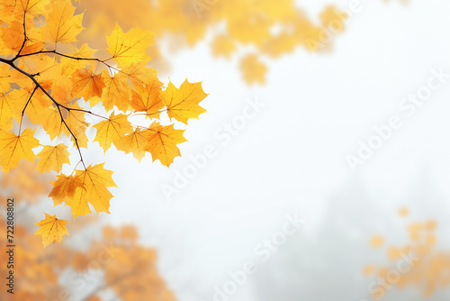 Generative AI Image of Autumn Fall Season Background with Maple Leaves in the Garden