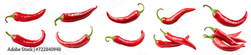 Set of hot red chili pepper, cut out - stock png.