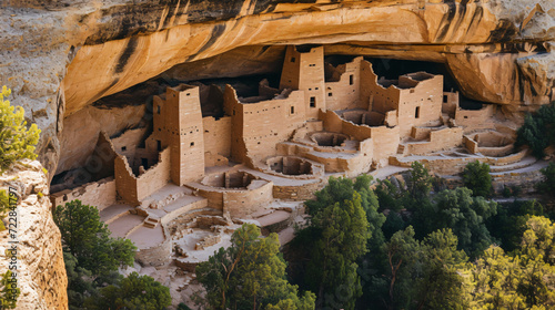 View to cliff dwellings