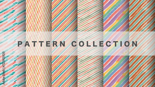 Pattern vector illustration of diagonal stripes in watercolor style