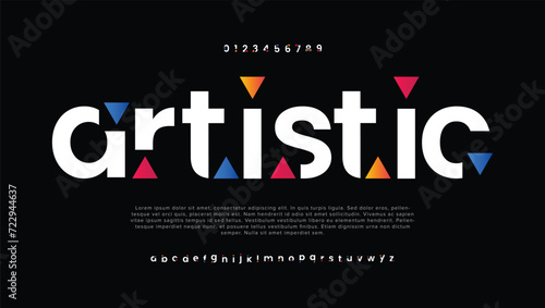Artistic vector modern abstract digital alphabet font minimal technology typography creative urban sport fashion 