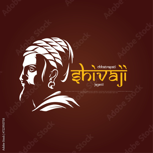 Happy Chhatrapati Shivaji Maharaj Jayanti Banner Design. Shivaji Jayanti Celebration Background and Poster with Text. Vector Illustration