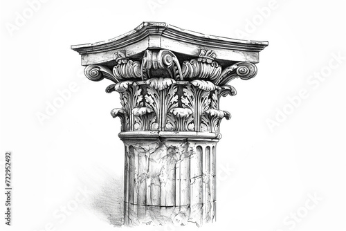 Column sketch isolated on white