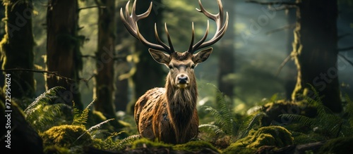 A stag against a forest background