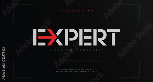 Expert, sport modern urban alphabet fonts typography abstract technology digital future creative logo design font 