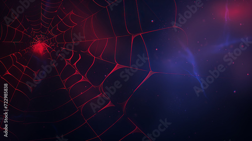 Spider web blue and red background 