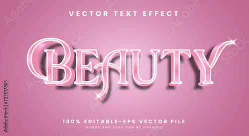 Beauty editable text effect template with cute background vector