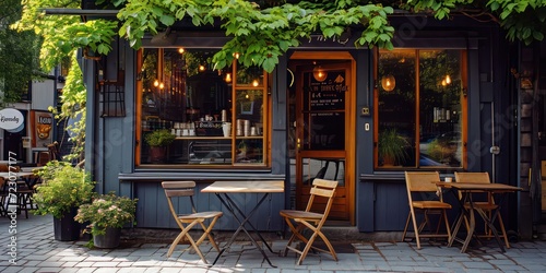 The cozy ambiance of outdoor cafe a charming coffee 