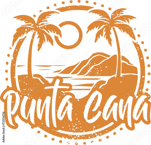 Punta Cana Dominican Republic Vintage Vacation Travel Stamp