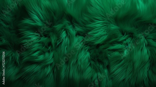 flat green fur carpet rug background, copy space, 16:9
