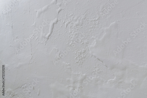 Saltpeter on the wall, Closeup of wall stained with water infiltration. Potassium nitrate, which is present in the building materials comes into contact with oxygen and creates excess moisture 