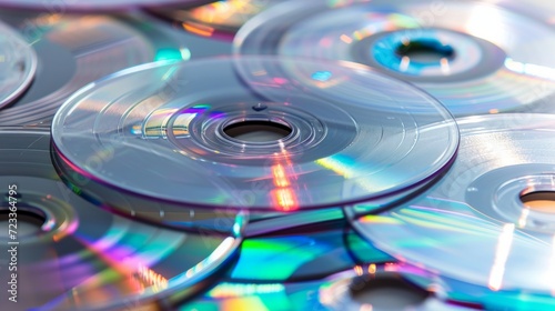 close up image of several cd and dvd isolated in white