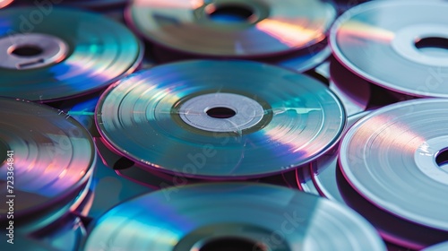 close up image of several cd and dvd isolated in white