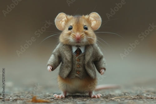 A sleek and sophisticated rodent, the packrat dons a sharp suit, blending in with the ground while embodying the wild elegance of the muroidea family