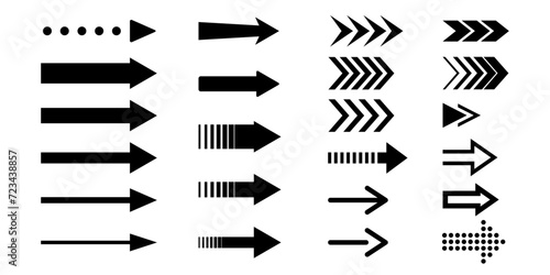 Collection of arrow shapes in various styles 