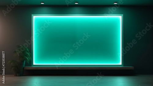 modern empty blank neon sign frame template at modern reception