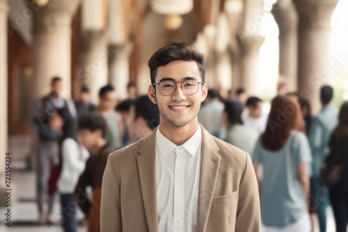 A Campus Smile - Glasses Wearing Young Man Posing for a Photo
