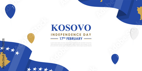 Vector illustration of Kosovo Independence Day social media feed template