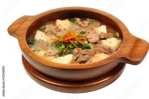 Hearty Korean Tteokguk Rice Cake Soup Isolated On Transparent Background