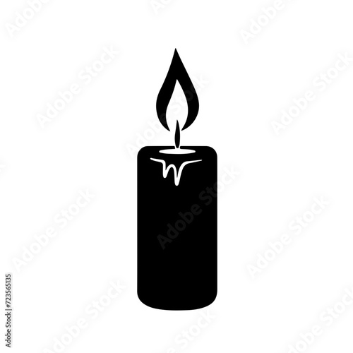 Candle Logo Monochrome Design Style