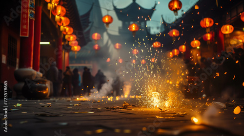 The Chinese New Year festival involves setting off firecrackers on the day of the festival.