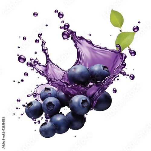 realistic fresh ripe acai with slices falling inside swirl fluid gestures of milk or yoghurt juice splash png isolated on a white background with clipping path. selective focus
