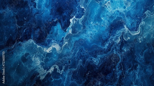 A vibrant cobalt blue marble texture, perfect for an aquatic-themed bathroom, in deep, oceanic high-definition