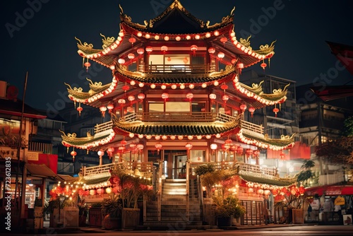 Chinese Temple at Night