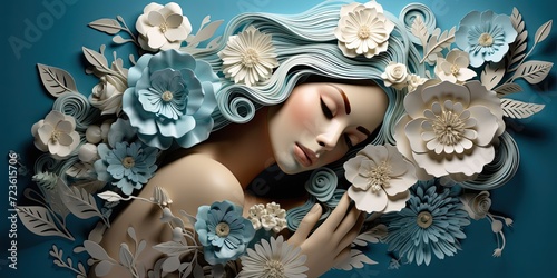 Sleeping Beauty in a bed of flowers