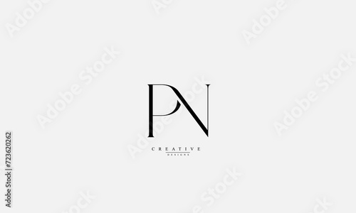 Alphabet letters Initials Monogram logo PN NP P N