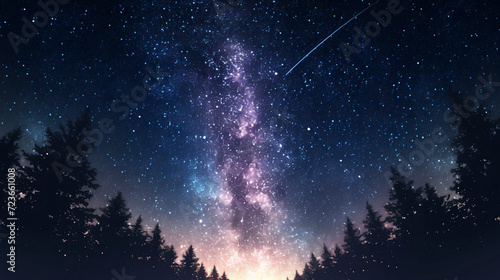 森から見えた綺麗な星空
