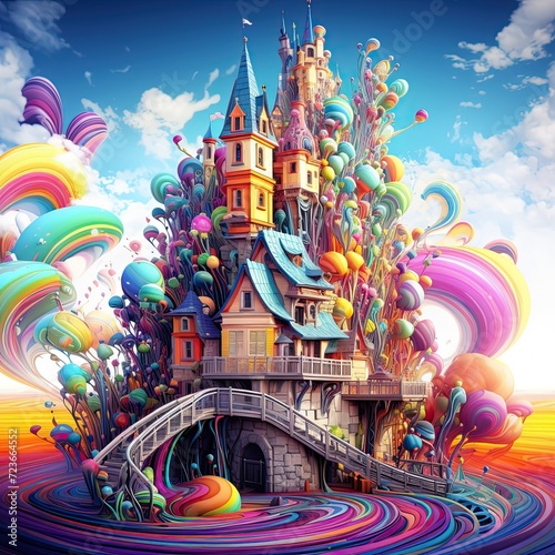 A Colorful and Surreal Candy Land House